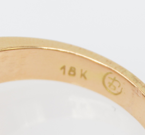 18K Yellow Gold Peridot Pink Tormaline Ring