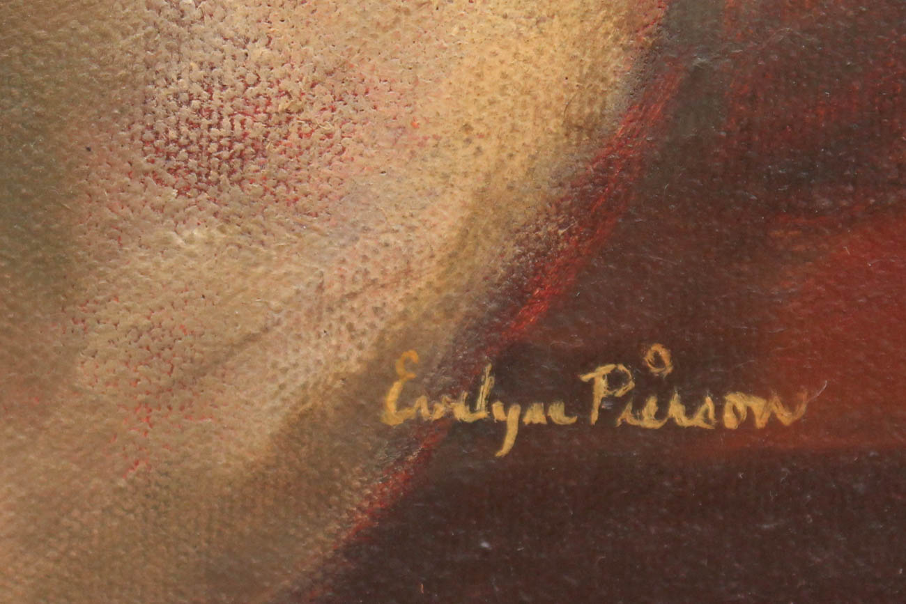 Original Still Life of Brown Jug with Apples by Evelyn Pierson