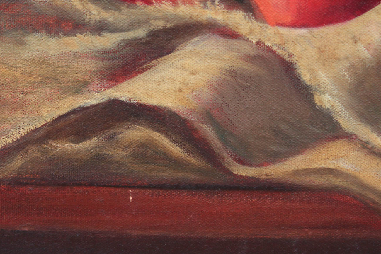 Original Still Life of Brown Jug with Apples by Evelyn Pierson