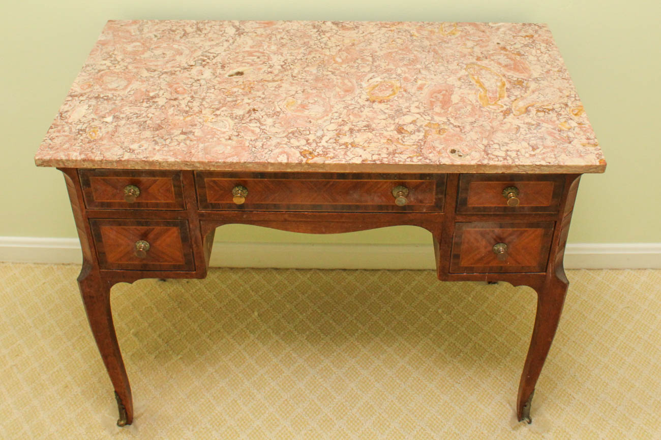 Antique Marble Top Writing Desk