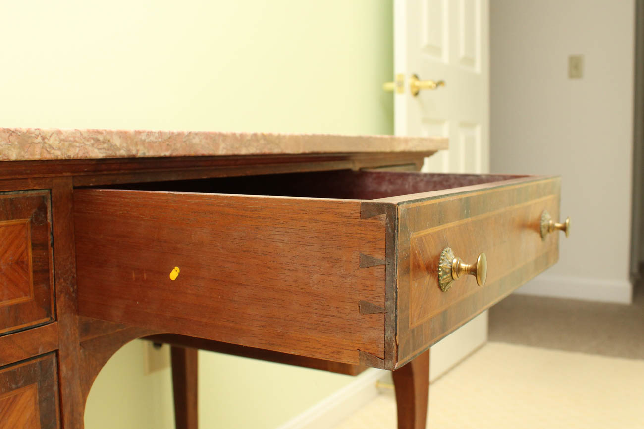 Antique Marble Top Writing Desk