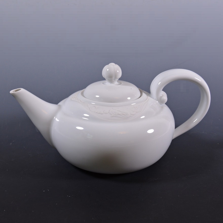 Vintage Royal Copenhagen White Porcelain Teapot