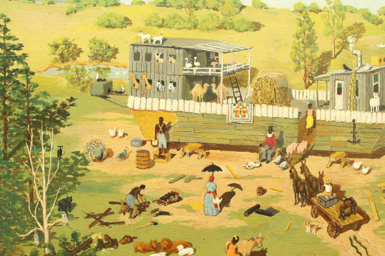 Original Ray Becker Oil Painting Re-imagining the Story of Noah's Ark