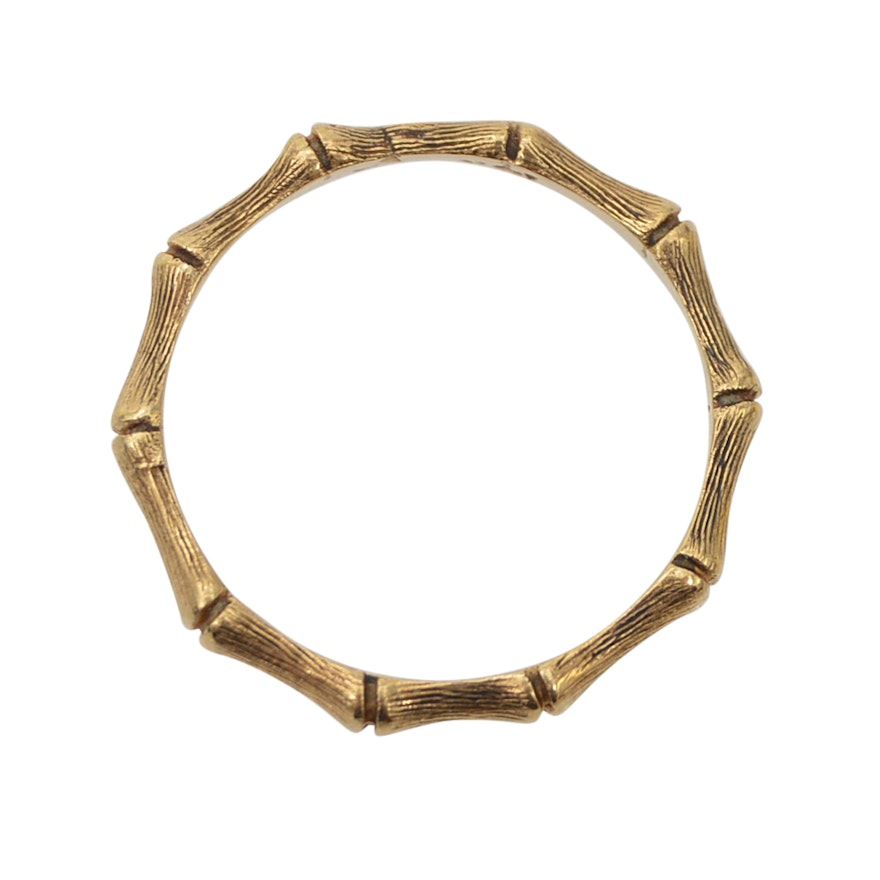 14K Yellow Gold Bamboo-Shaped Ring