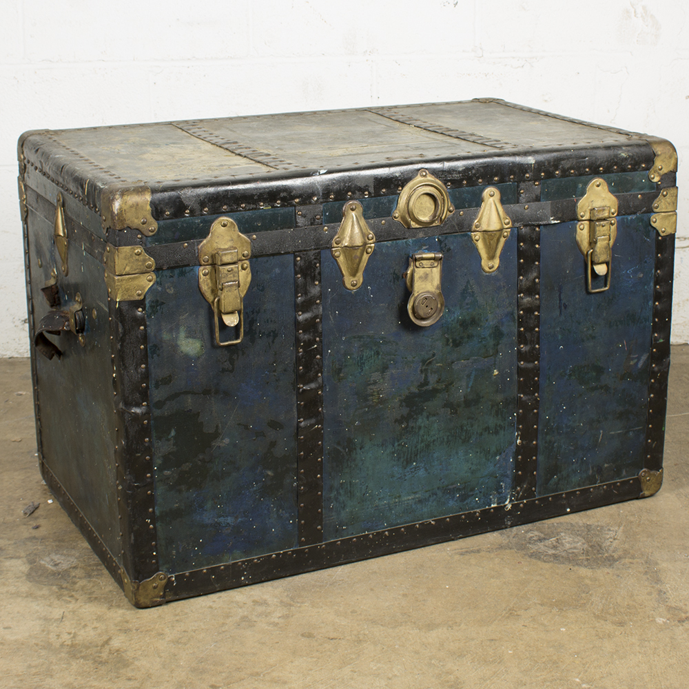 "Best Made" Vintage Blue Steamer Trunk by American Trunk Company