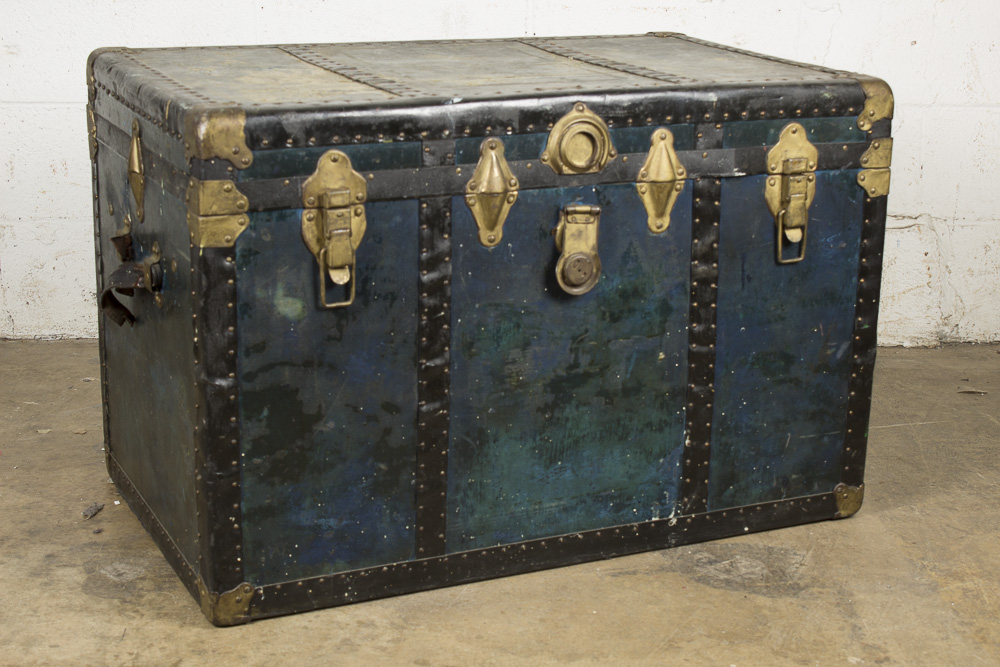 "Best Made" Vintage Blue Steamer Trunk by American Trunk Company