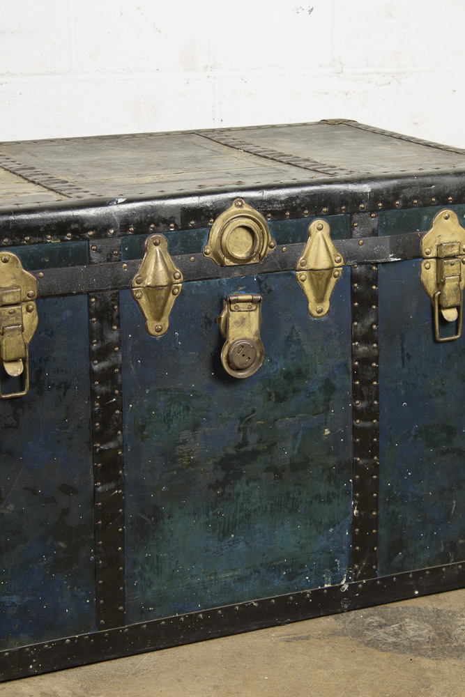 "Best Made" Vintage Blue Steamer Trunk by American Trunk Company