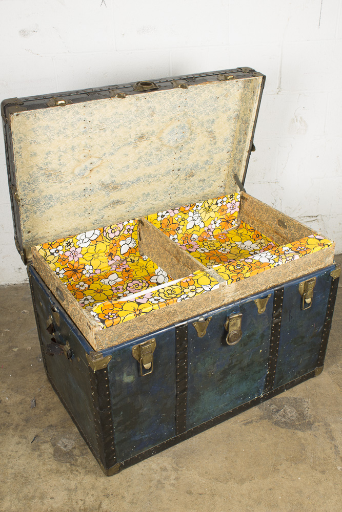 "Best Made" Vintage Blue Steamer Trunk by American Trunk Company