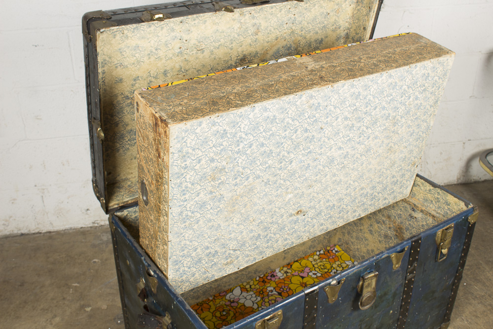 "Best Made" Vintage Blue Steamer Trunk by American Trunk Company