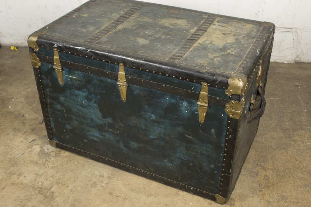"Best Made" Vintage Blue Steamer Trunk by American Trunk Company