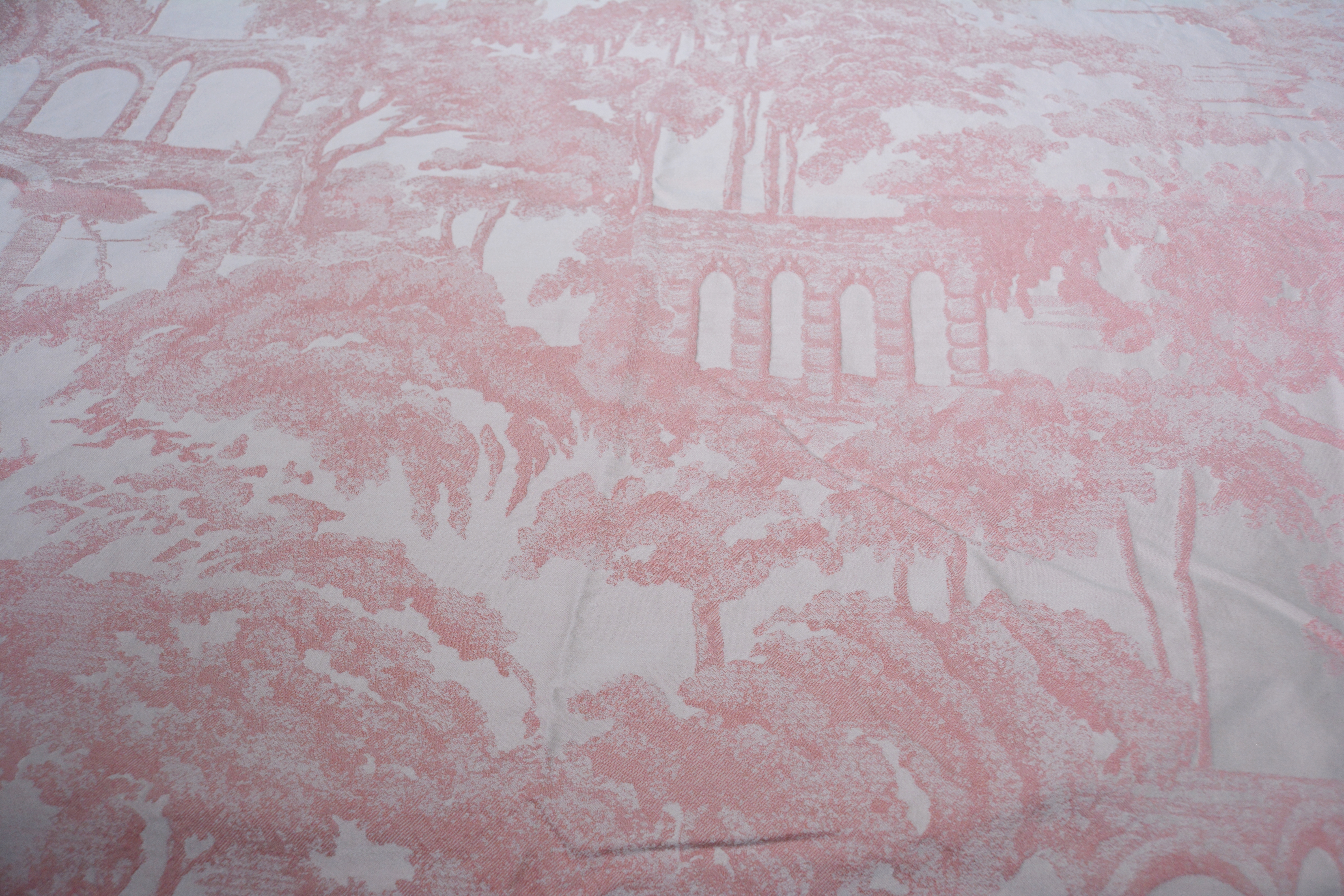 Frette King Toile Style Carnation Pink Duvet Cover and Shams from Gattles