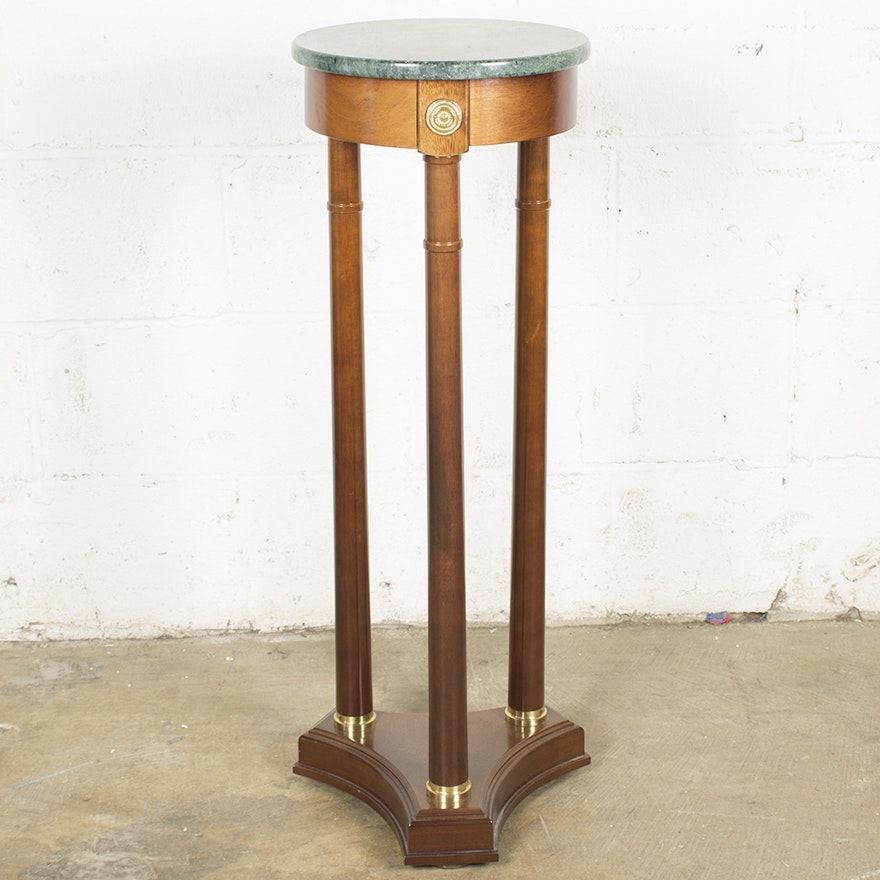Federal Style Green Stone Top Plant Stand by The Bombay Company