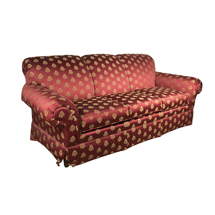 Red Upholstered Sofa by Bassett