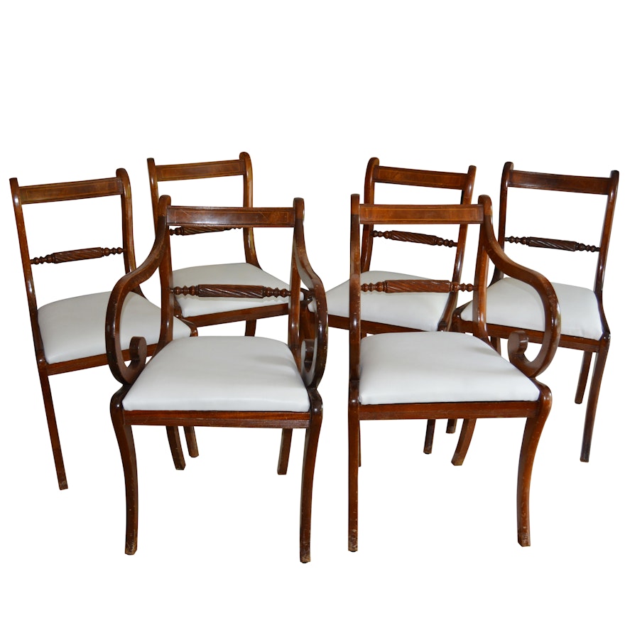 Vintage Upholstered Wood Dining Chairs