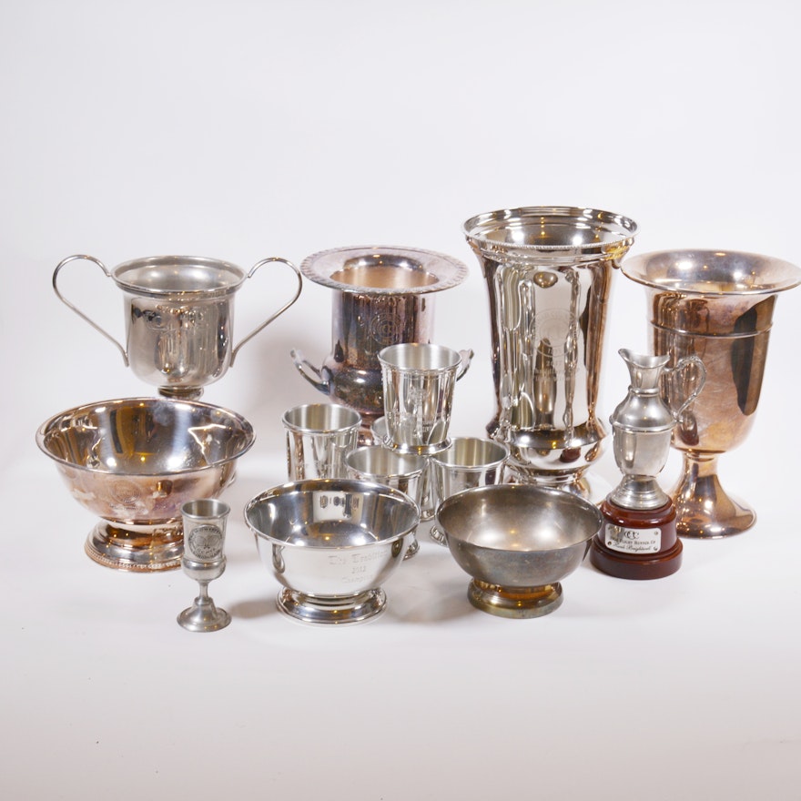 Collection of Silver Plate Trophies