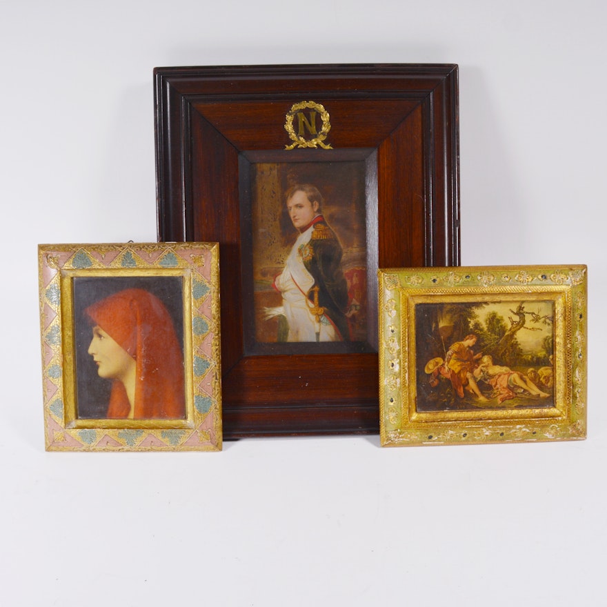 Napoleon Portrait Print and Other Prints in Italian Frames