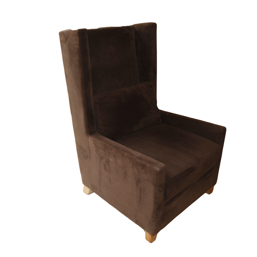 Contemporary West Elm Mocha Wing Chair