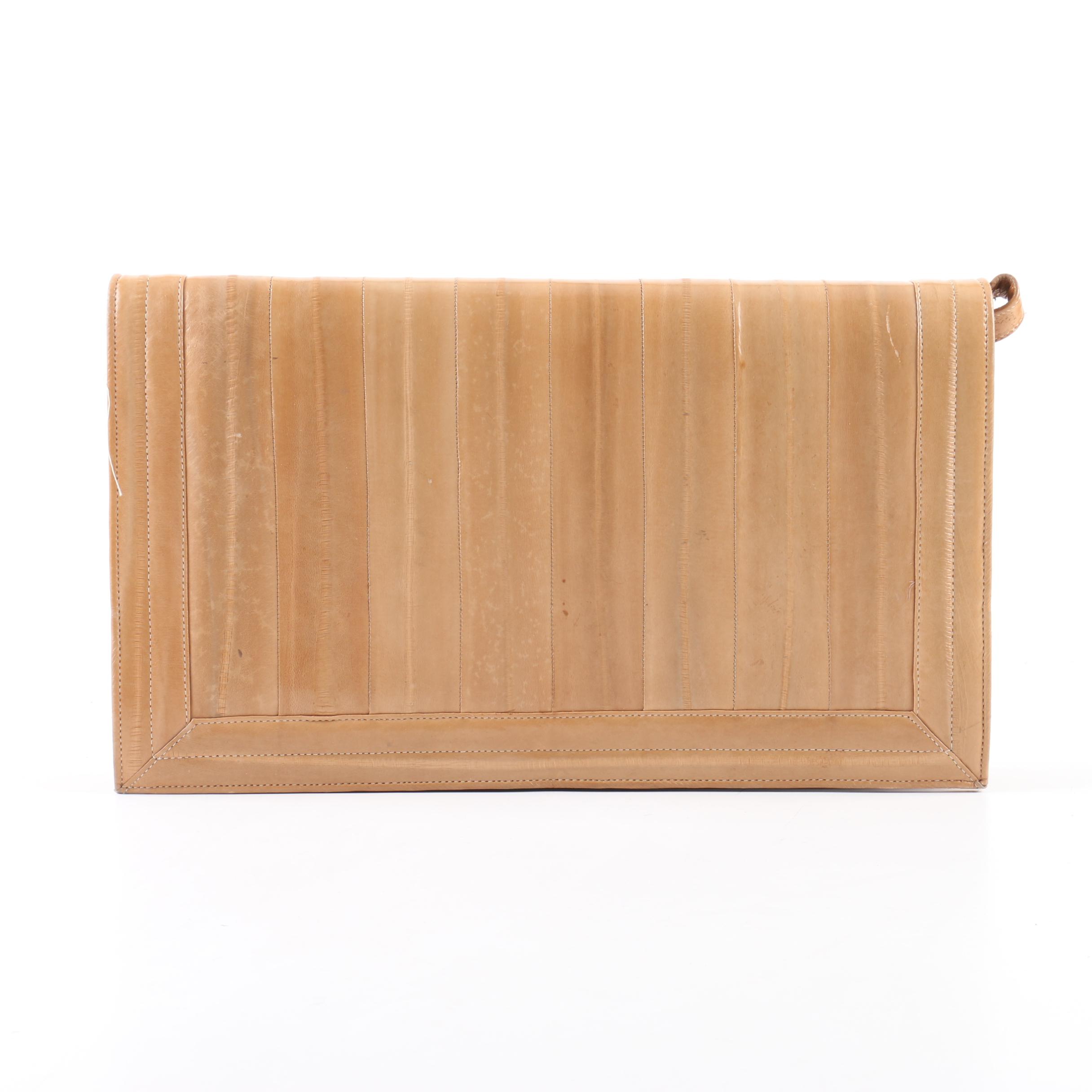 Vintage Tan Eel Skin Clutch
