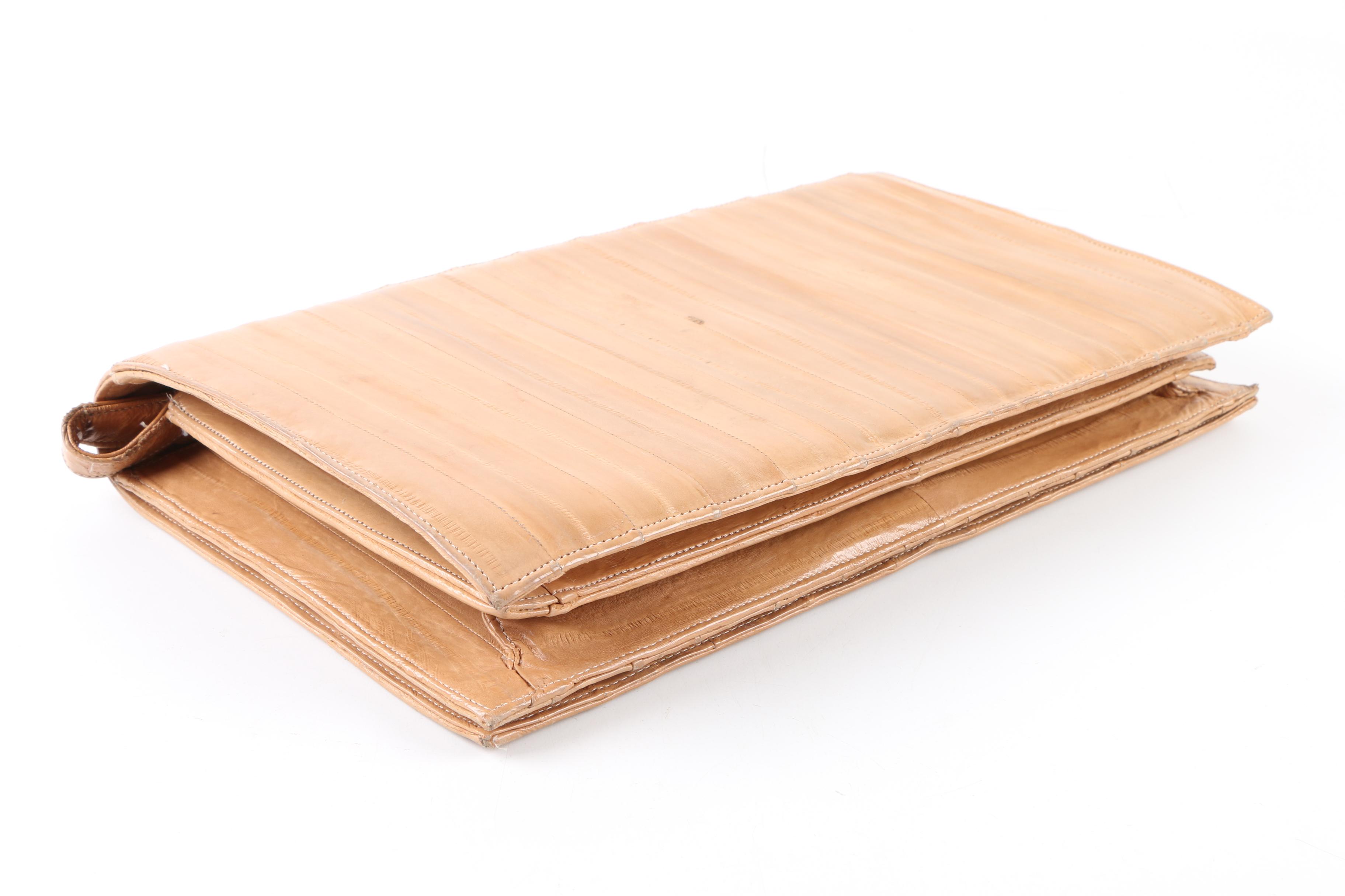 Vintage Tan Eel Skin Clutch