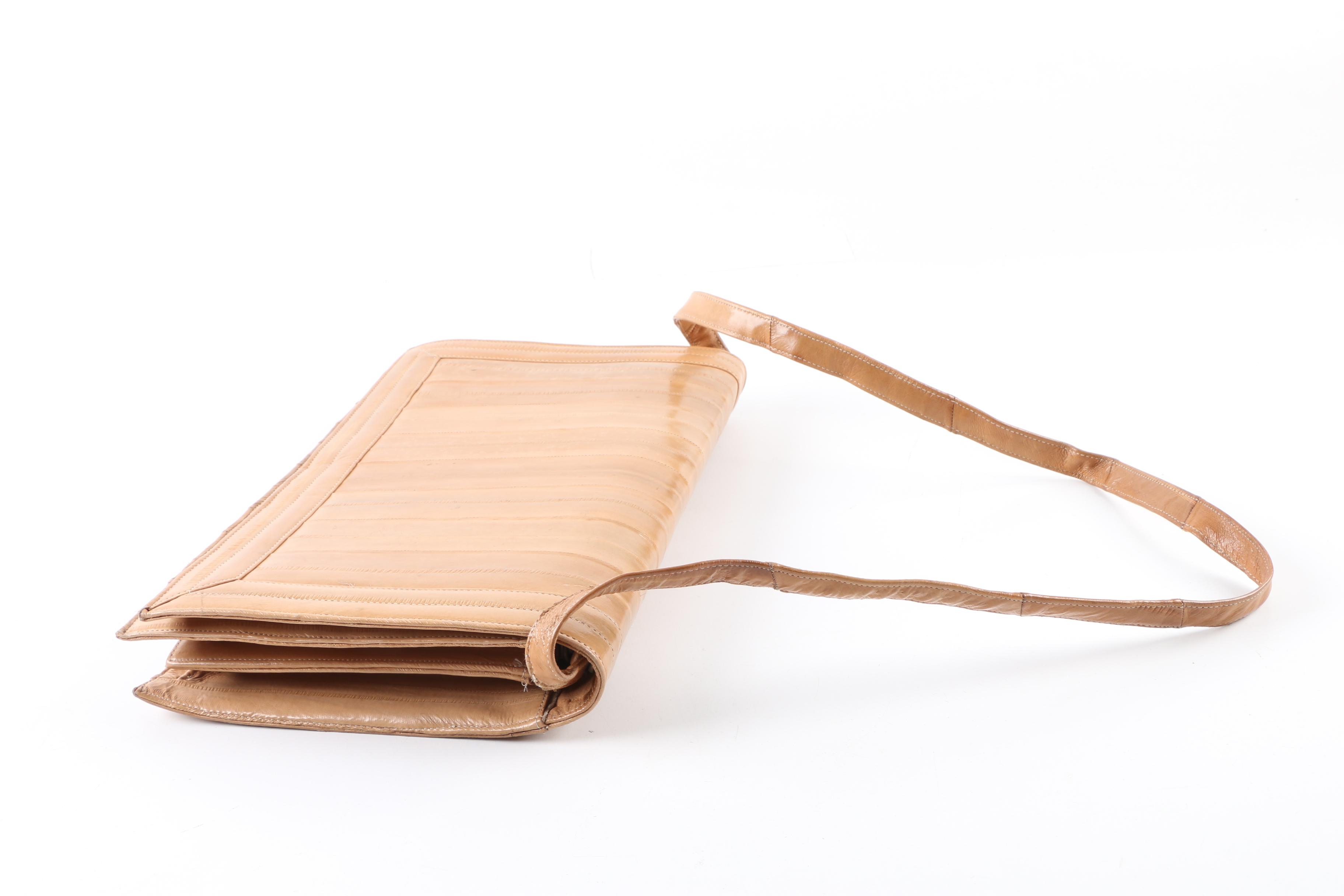 Vintage Tan Eel Skin Clutch