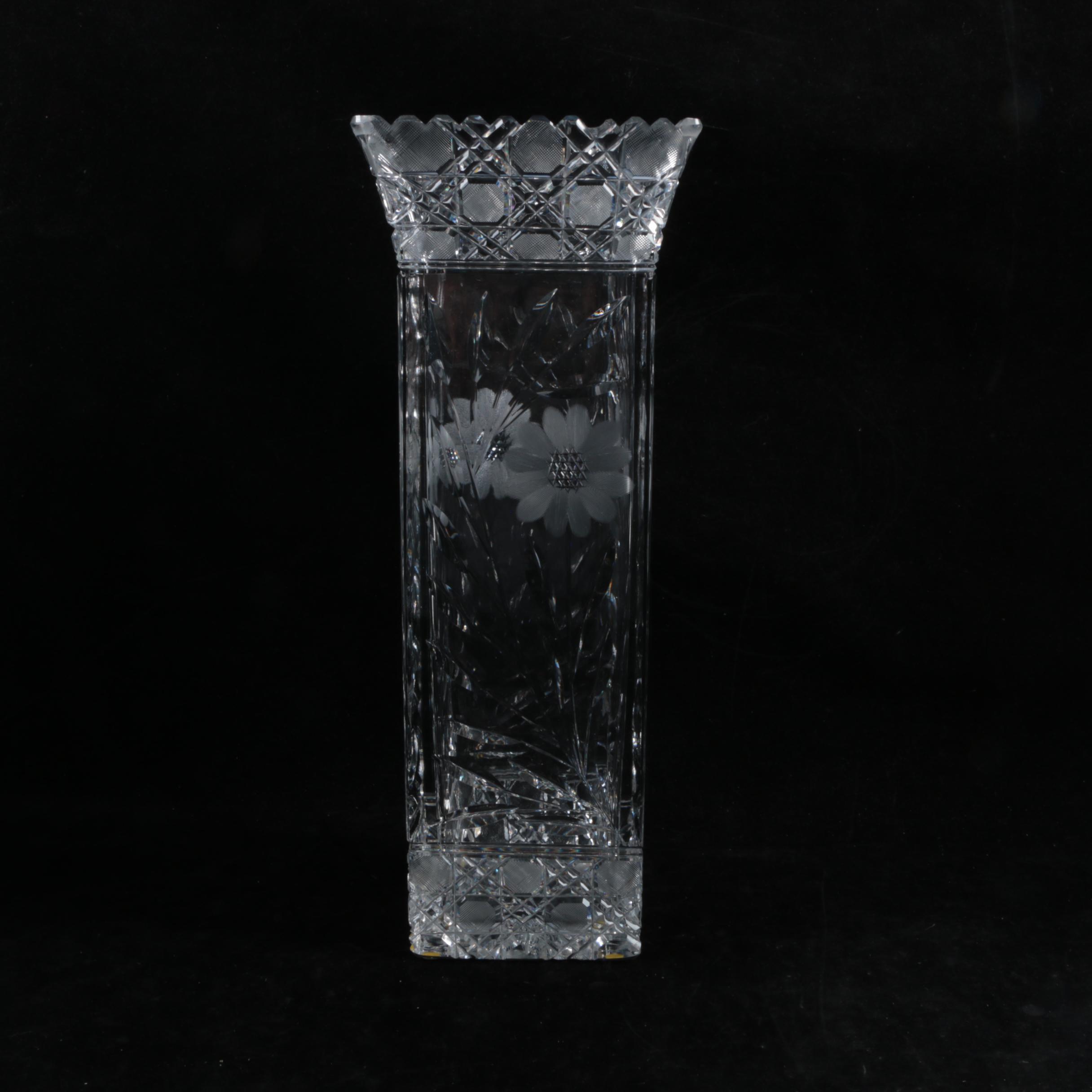 American Brilliant Period Cut Glass Vase