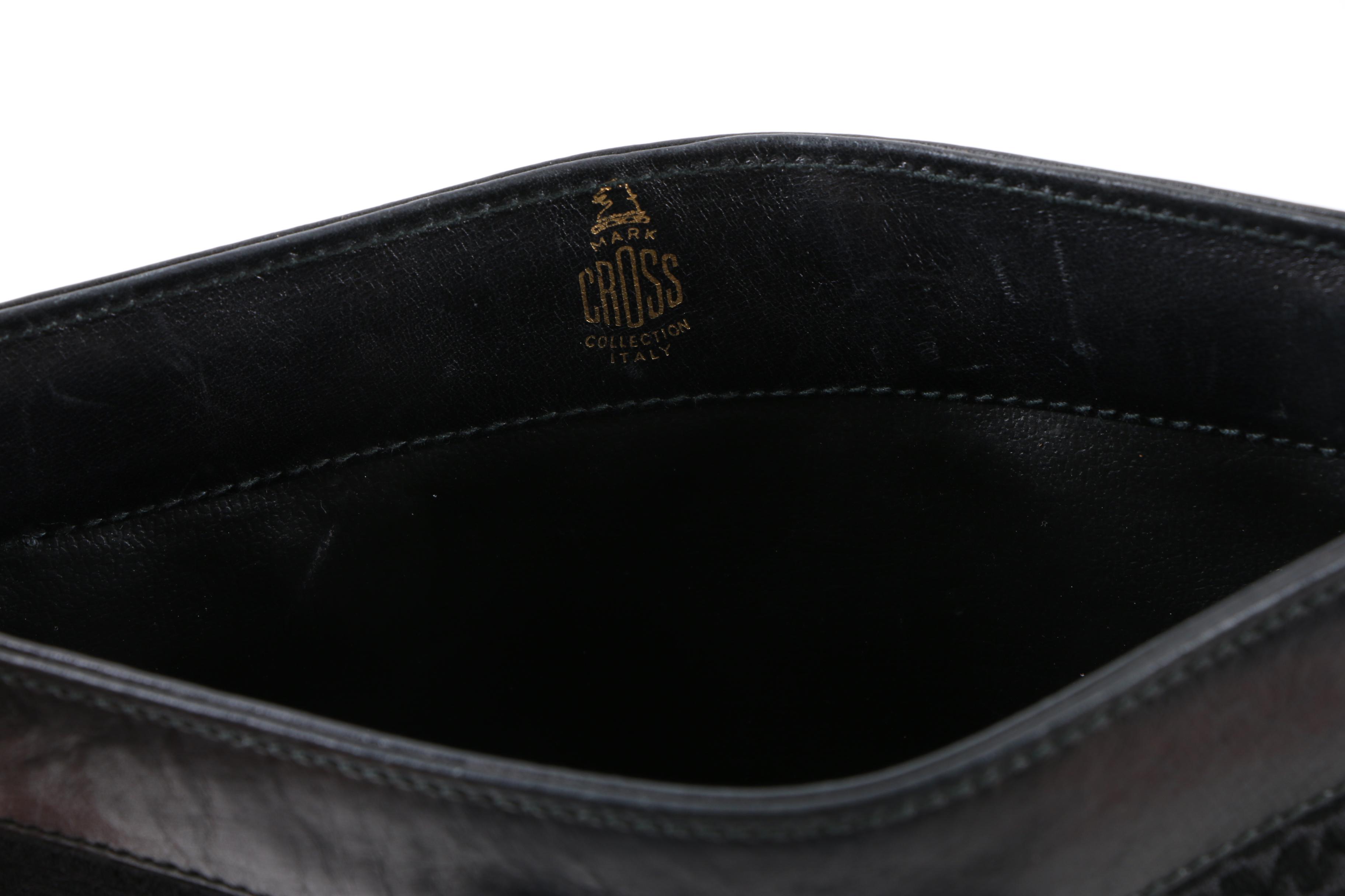 Mark Cross Black Leather and Canvas Crossbody Bag