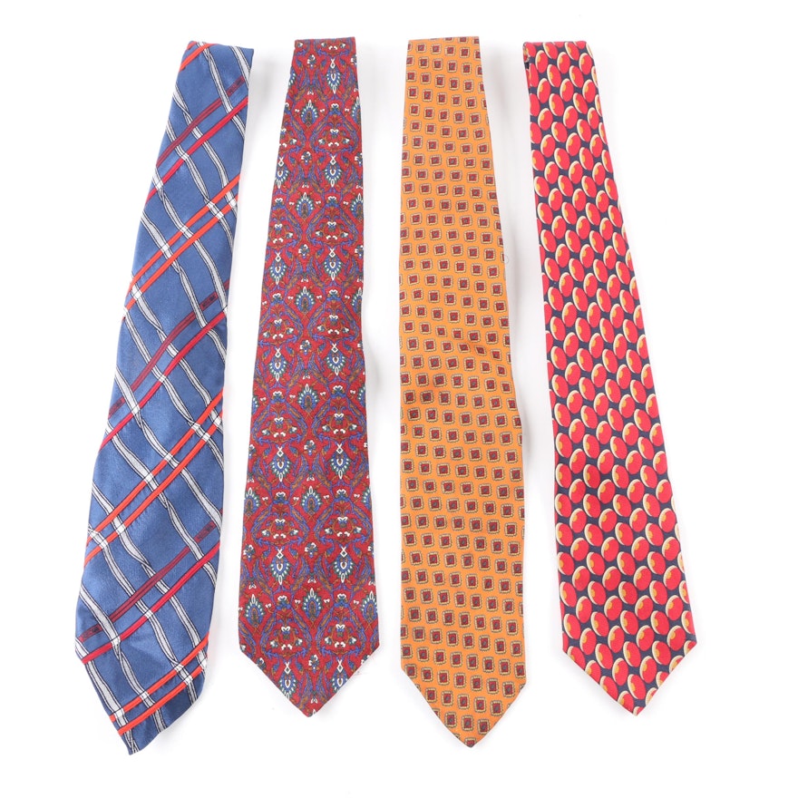 Moschino, Christian Dior, Brooks Brothers, and Lanvin Ties Including Silk