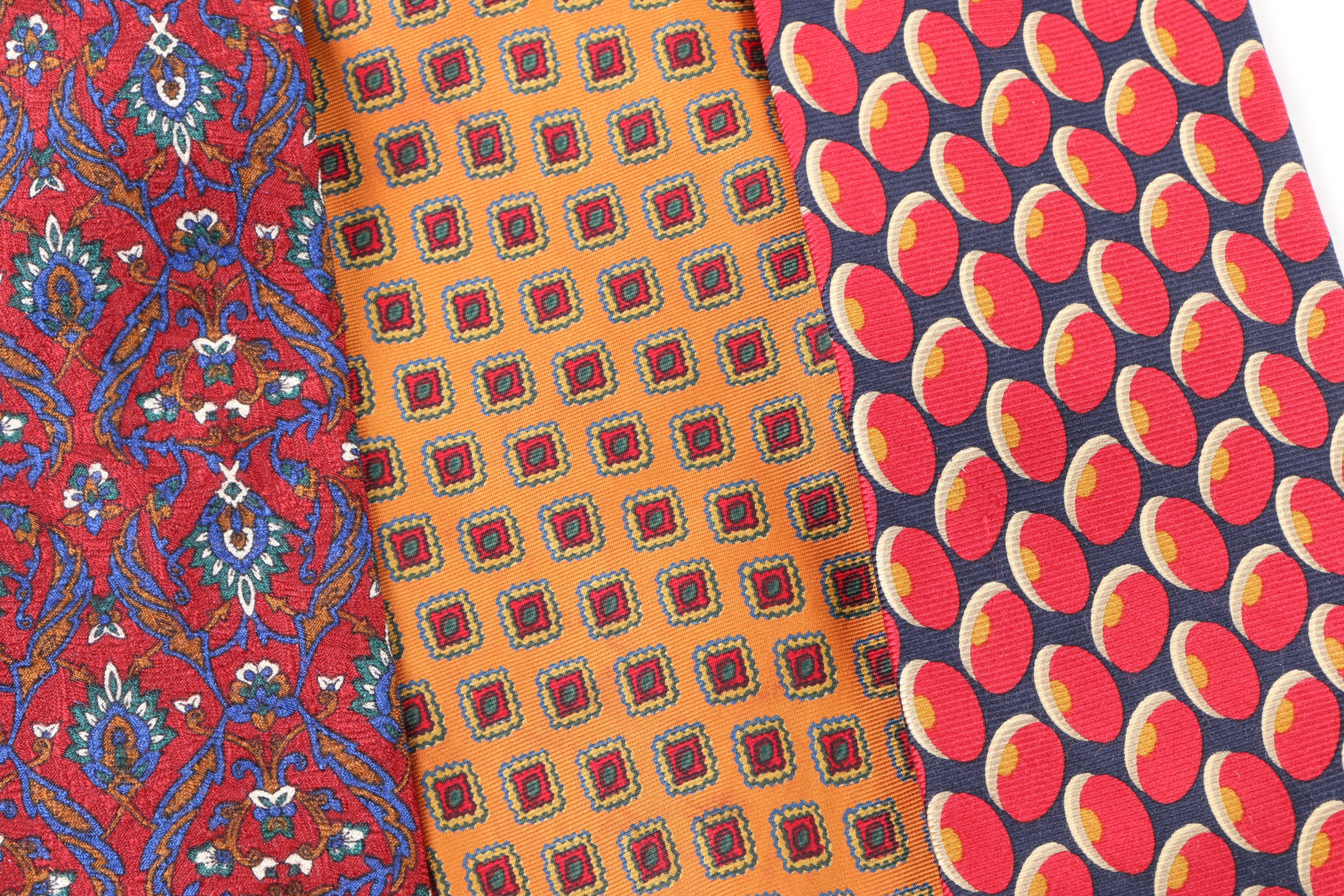 Moschino, Christian Dior, Brooks Brothers, and Lanvin Ties Including Silk