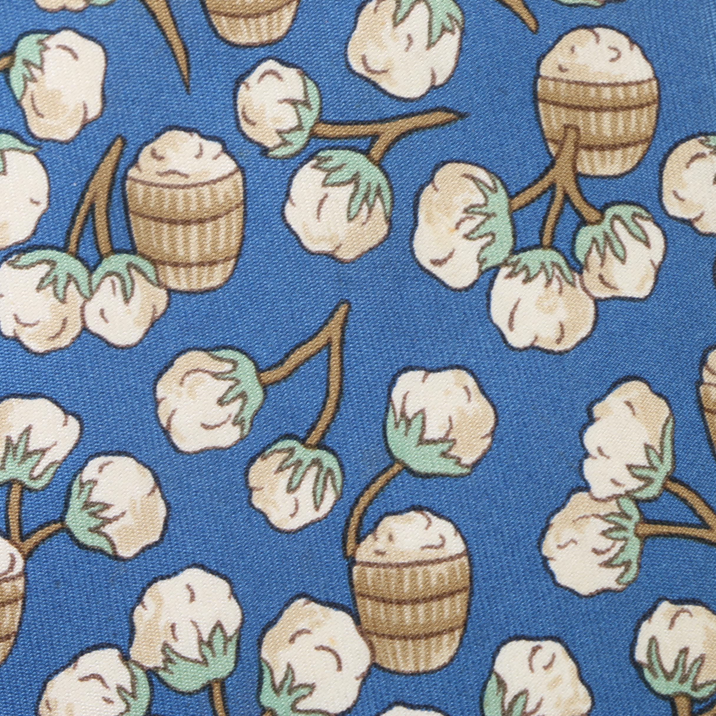 Vintage Hermès of Paris Cotton Pattern Silk Tie