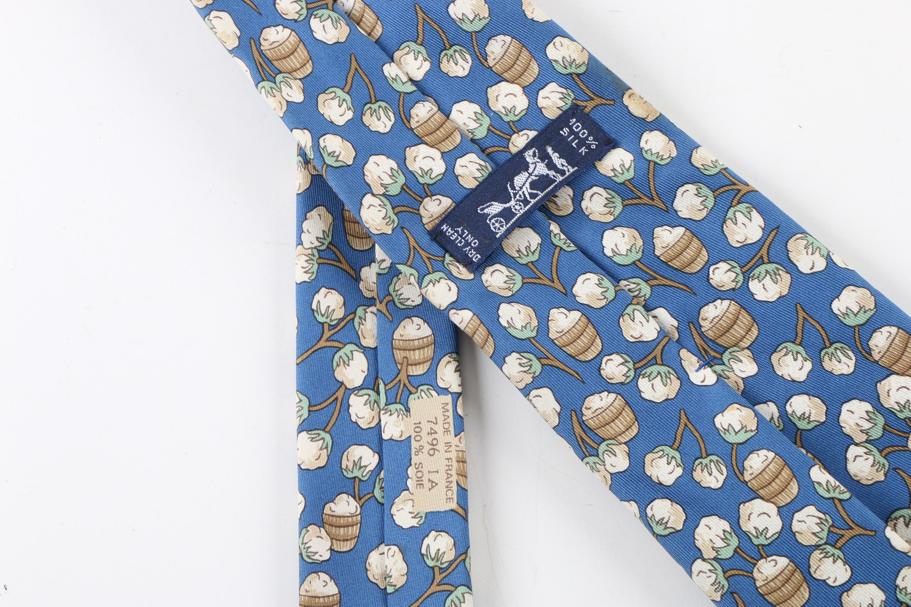 Vintage Hermès of Paris Cotton Pattern Silk Tie