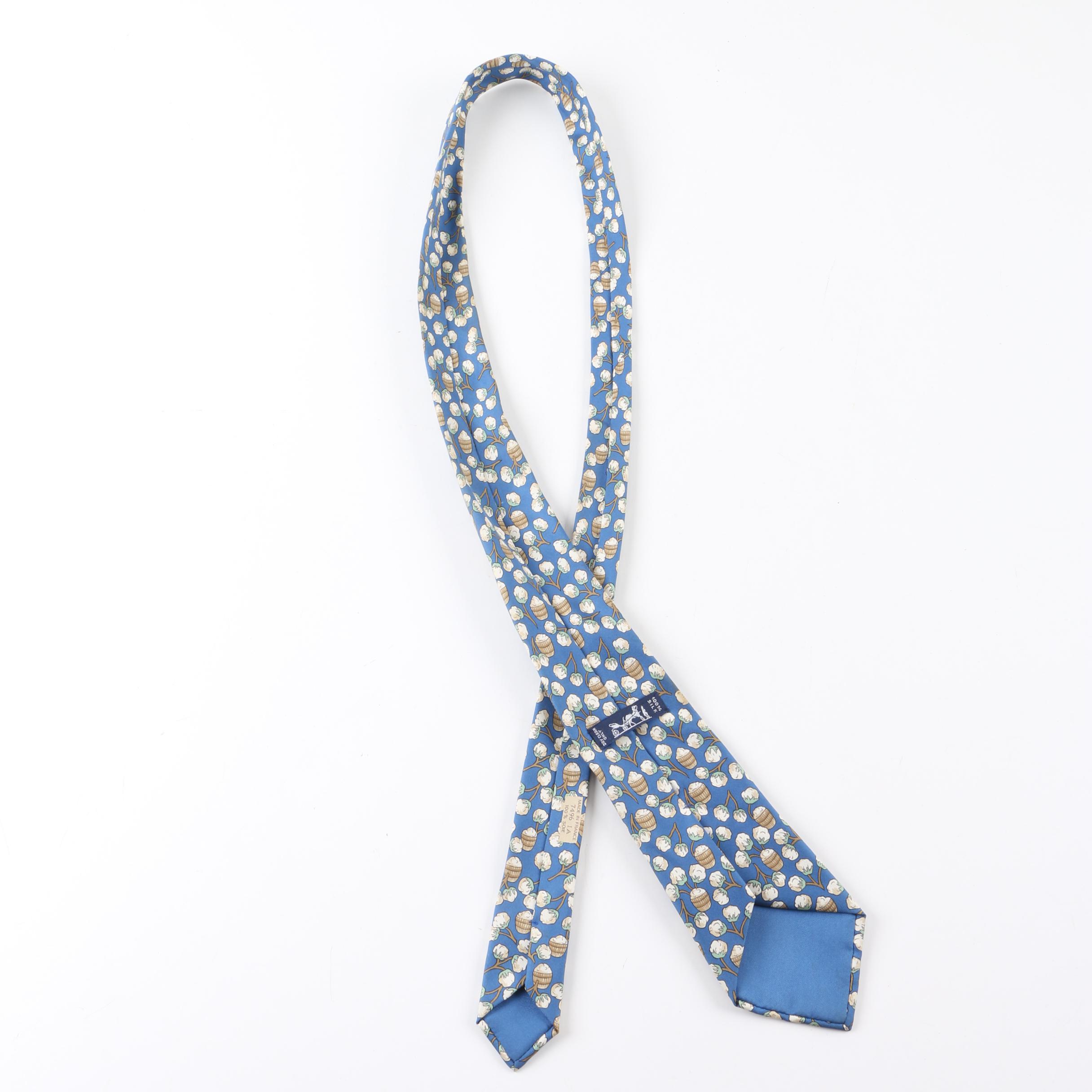 Vintage Hermès of Paris Cotton Pattern Silk Tie