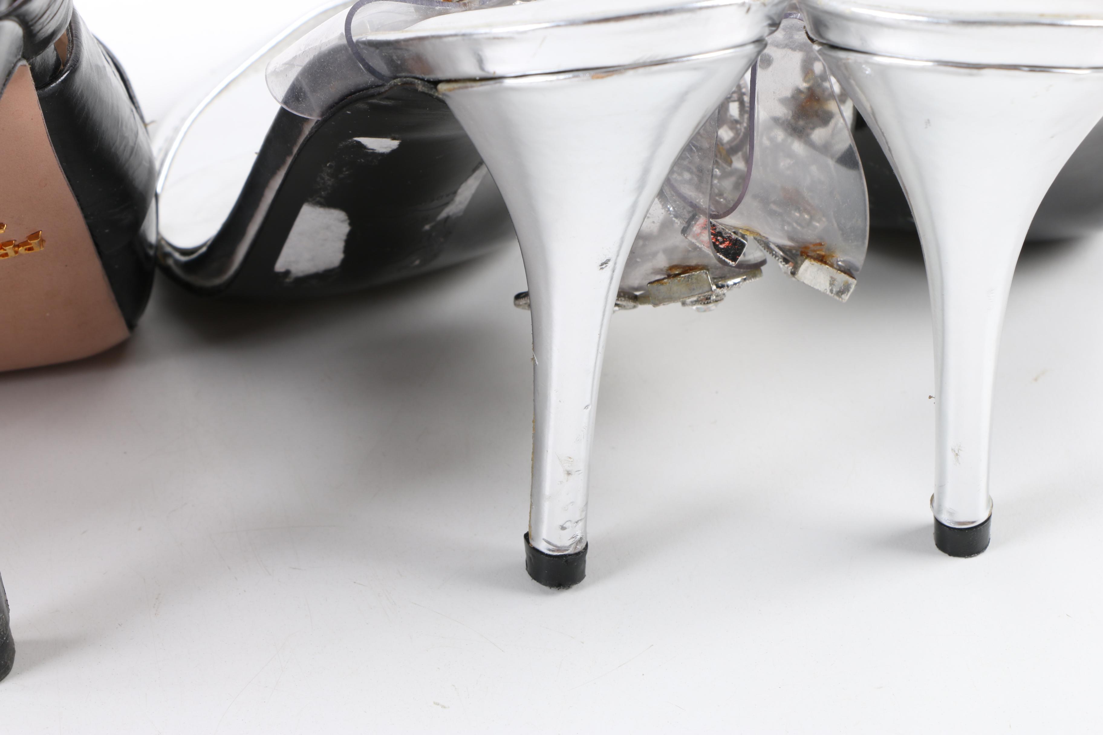 Prada and Stuart Weitzman Leather High Heels