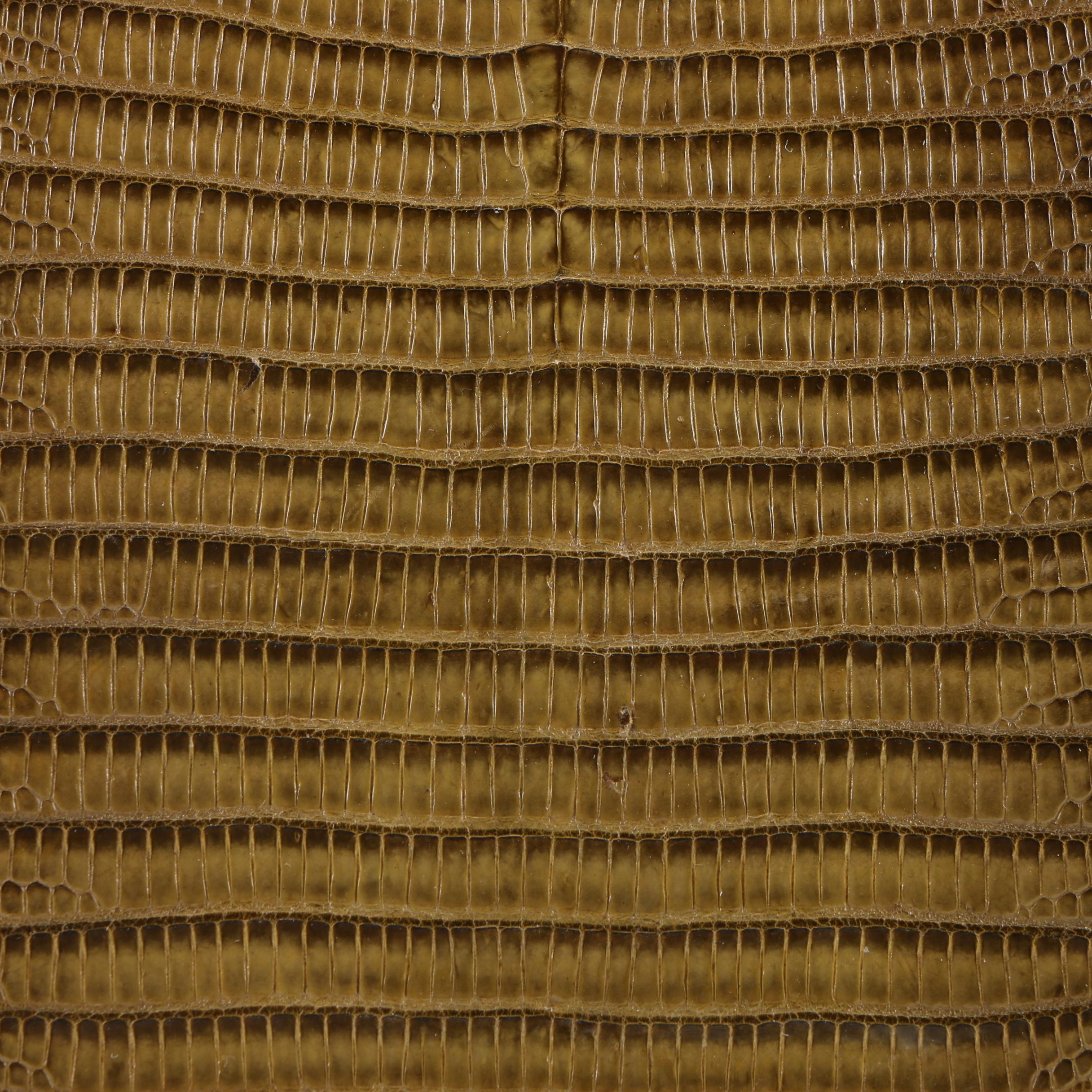 Vintage Olive Brown Lizard Skin Handbag