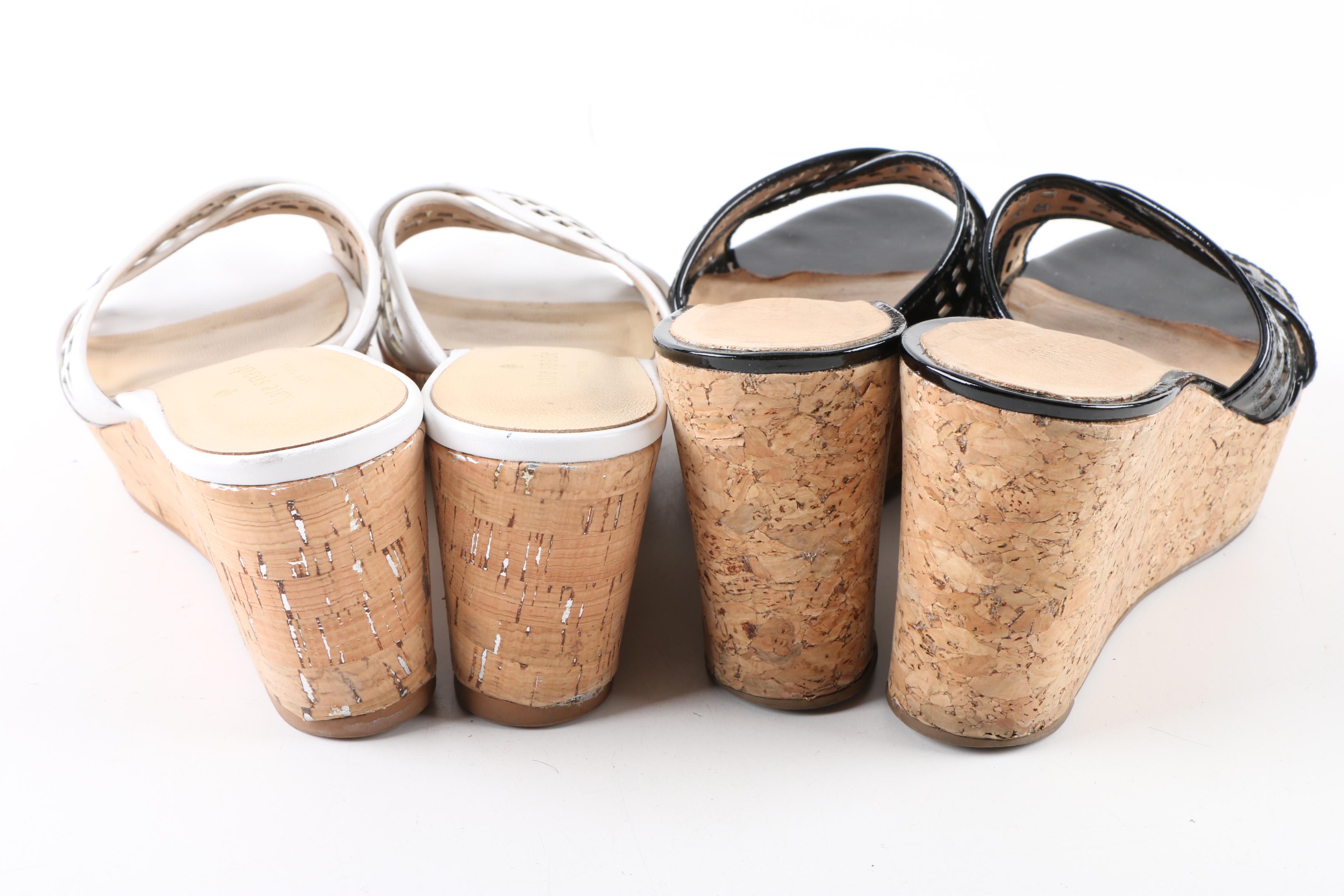 Kate Spade New York Platform Cork Wedge Laser Cut Slide Sandals