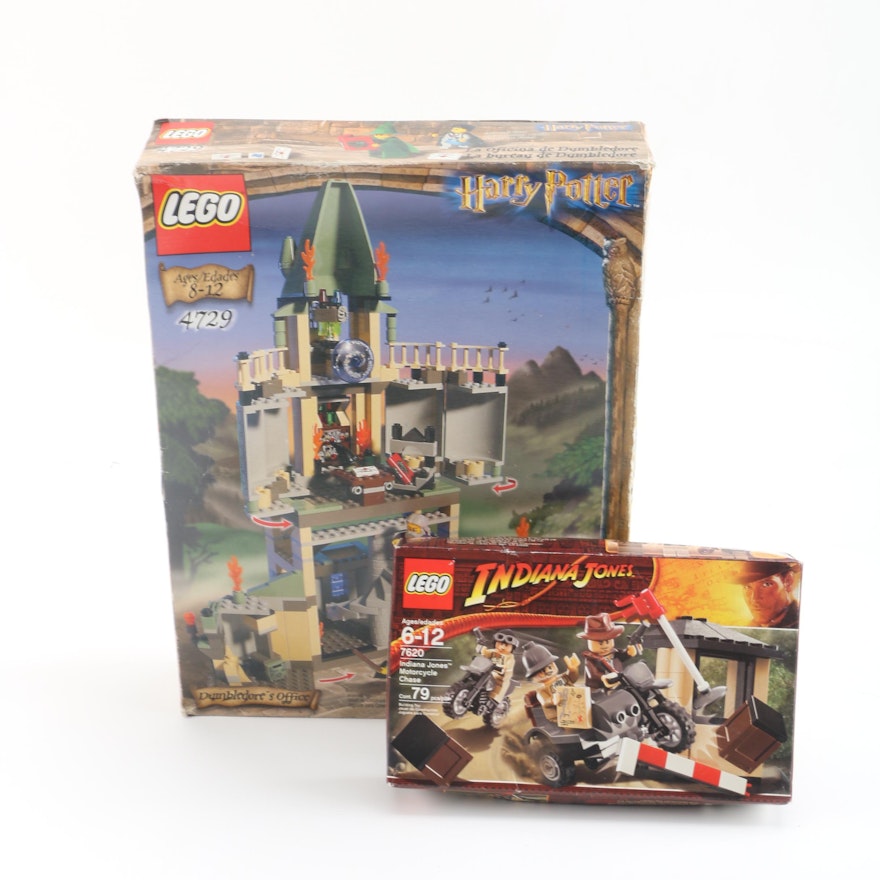 LEGO Harry Potter "Dumbledore's Office" and Indiana Jones "Motorcycle Chase"