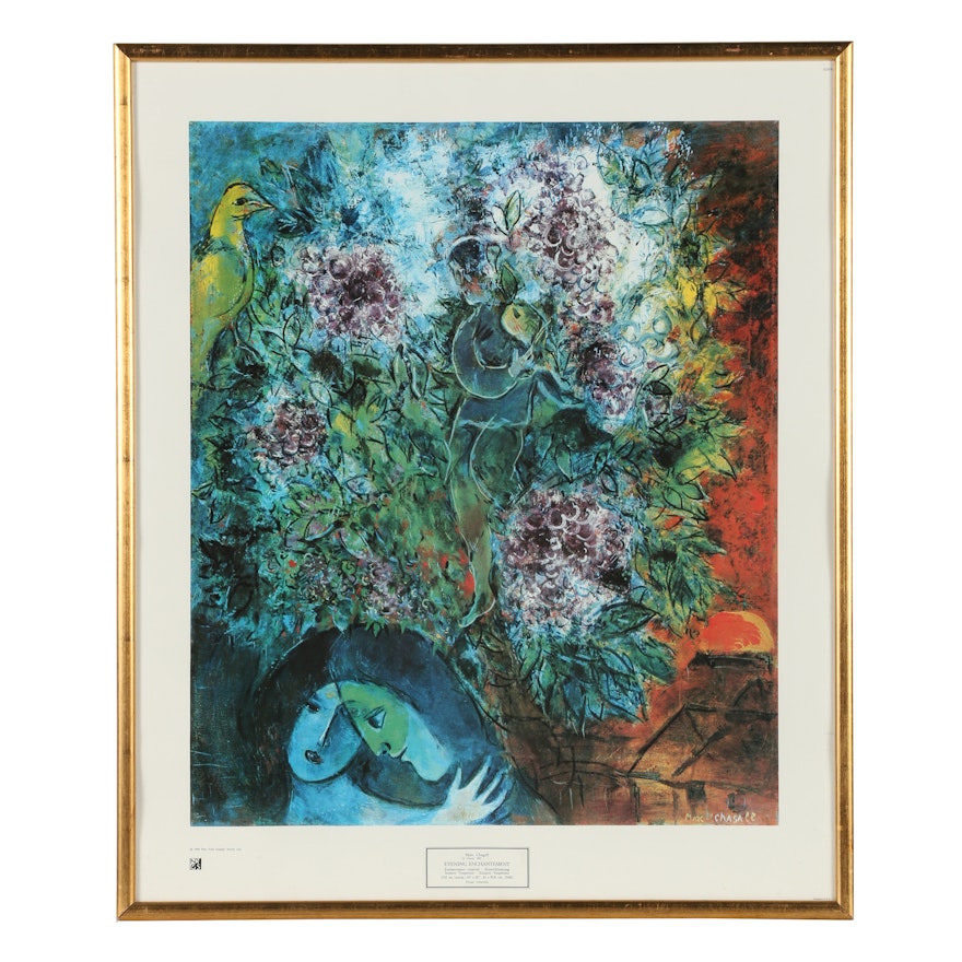 Offset Lithograph After Marc Chagall "Evening Enchantment"