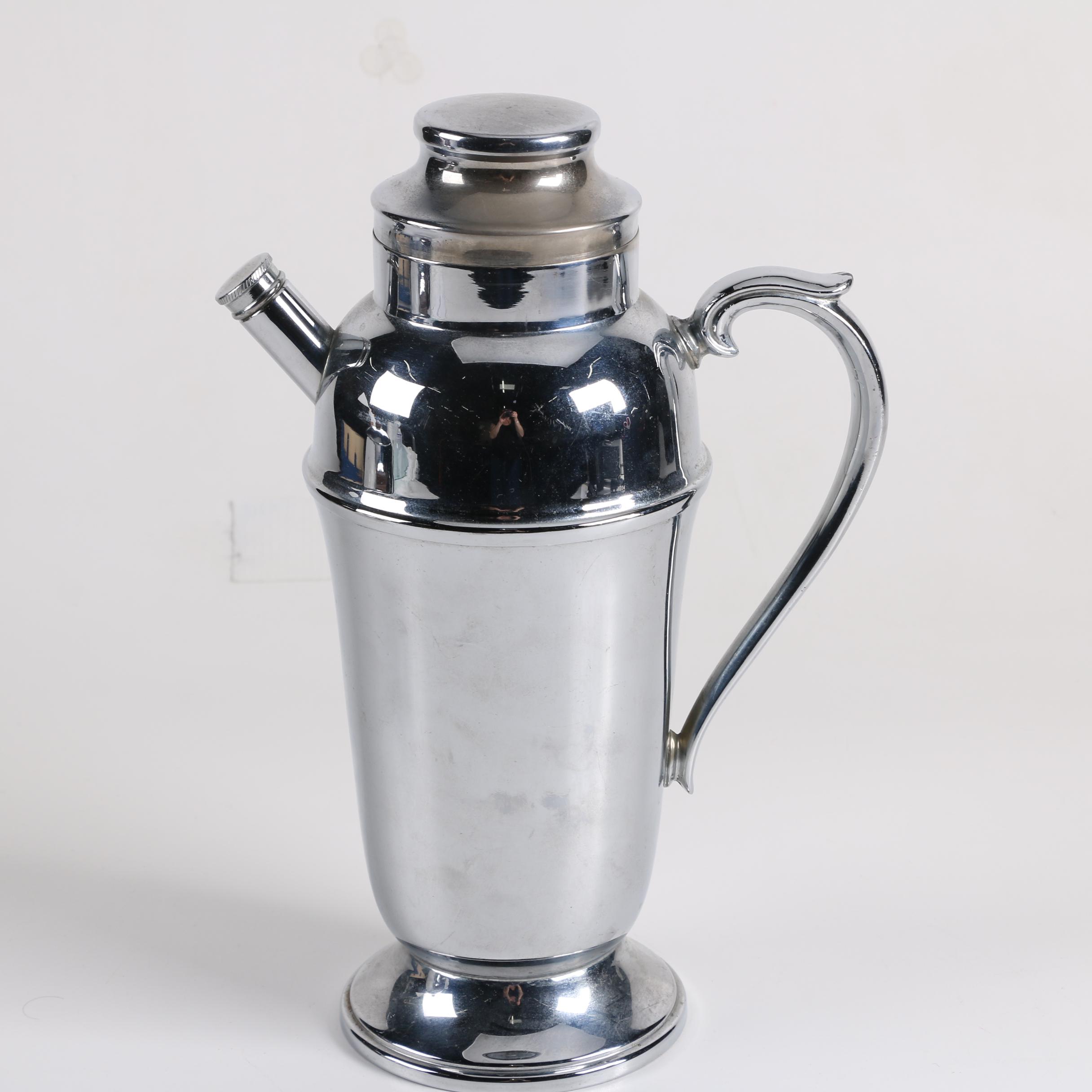 Mid Century West Bend "Penguin" Hot and Cold Server and 1940's Cocktail Shaker