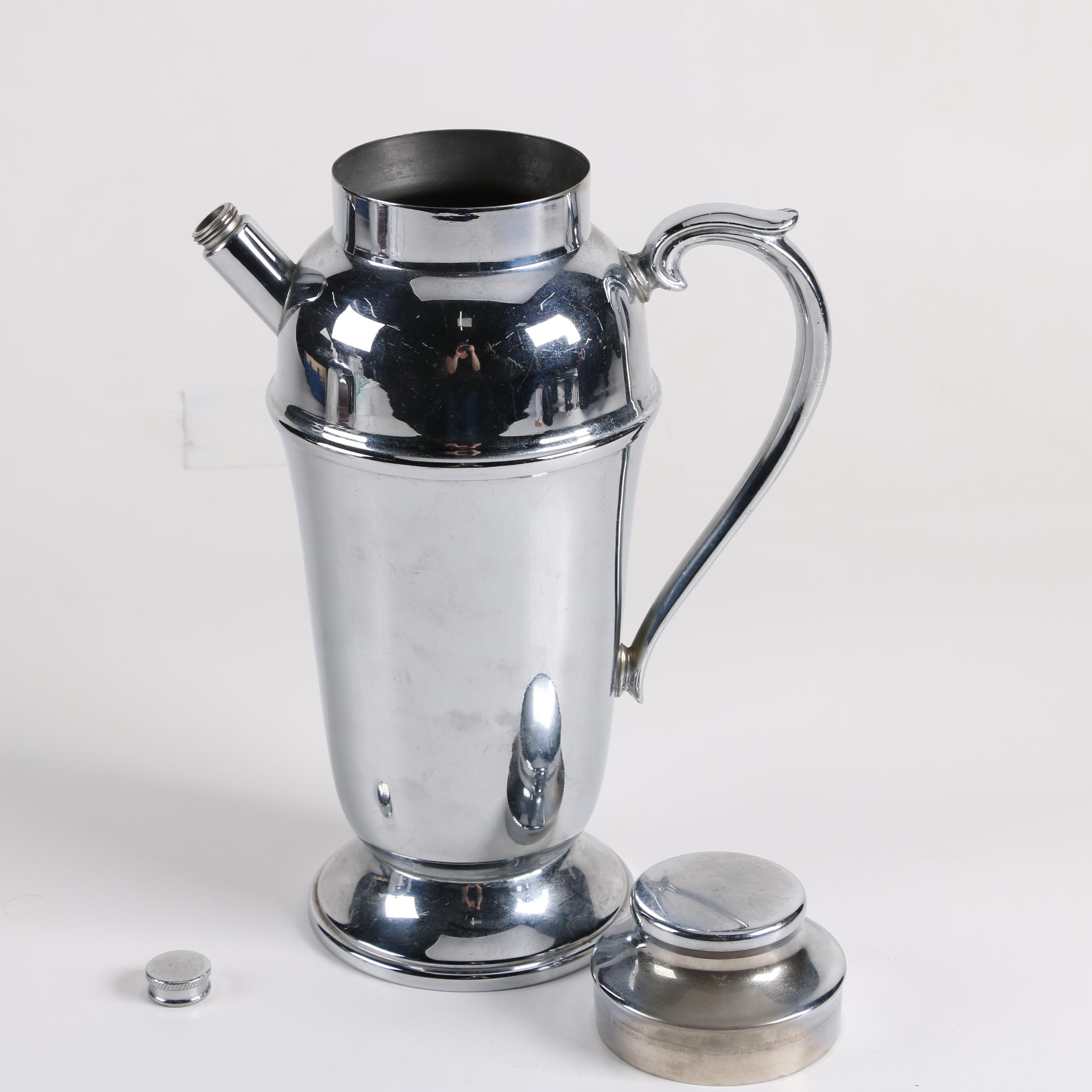 Mid Century West Bend "Penguin" Hot and Cold Server and 1940's Cocktail Shaker