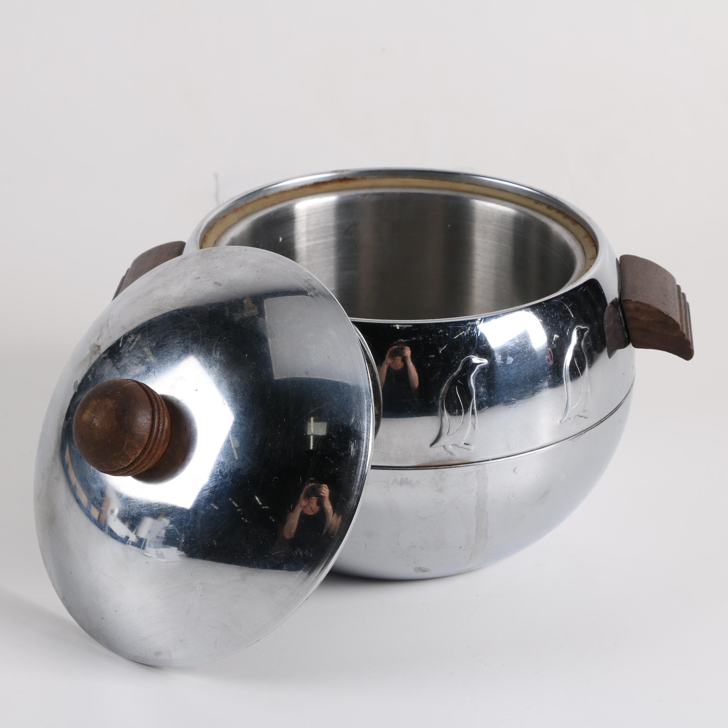 Mid Century West Bend "Penguin" Hot and Cold Server and 1940's Cocktail Shaker