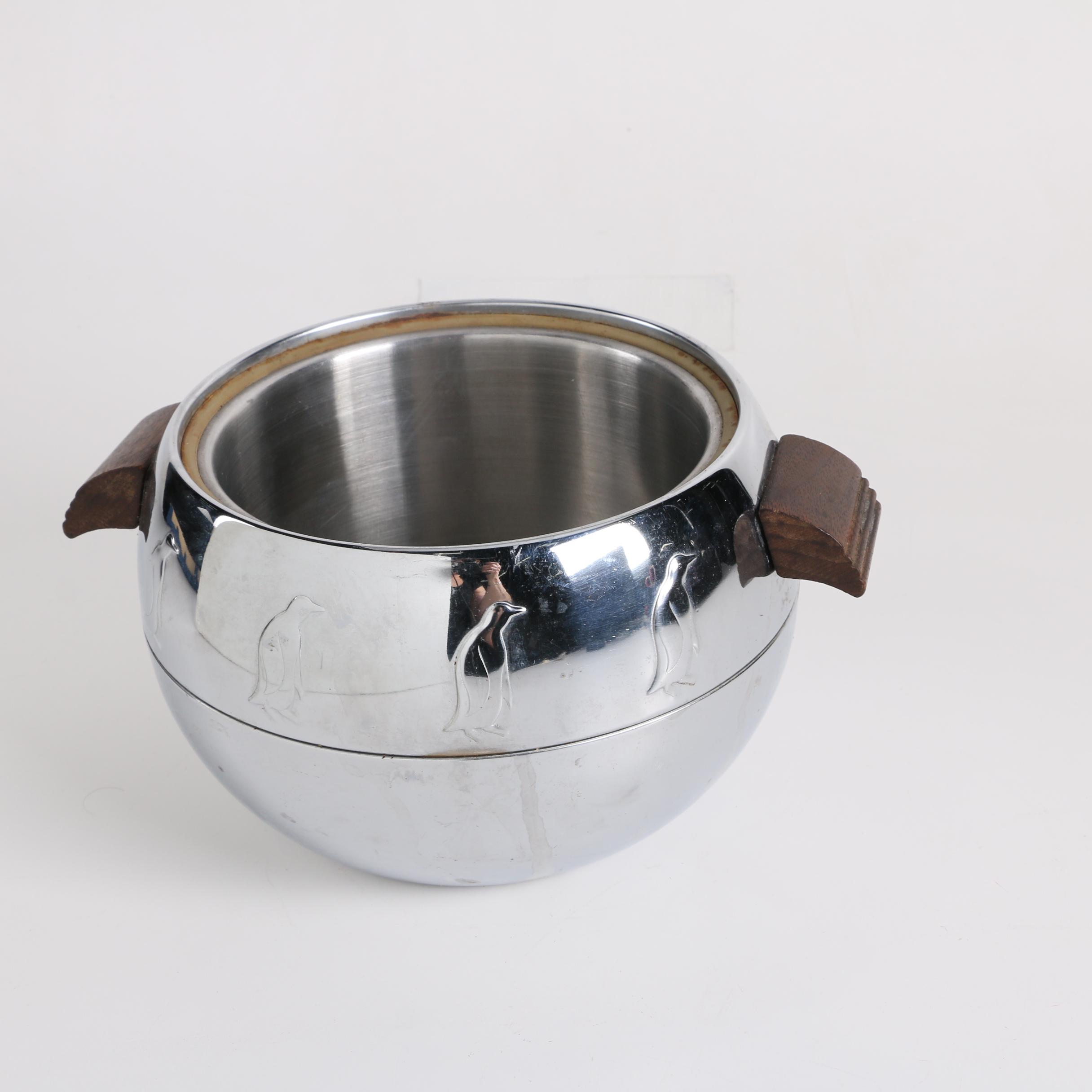 Mid Century West Bend "Penguin" Hot and Cold Server and 1940's Cocktail Shaker