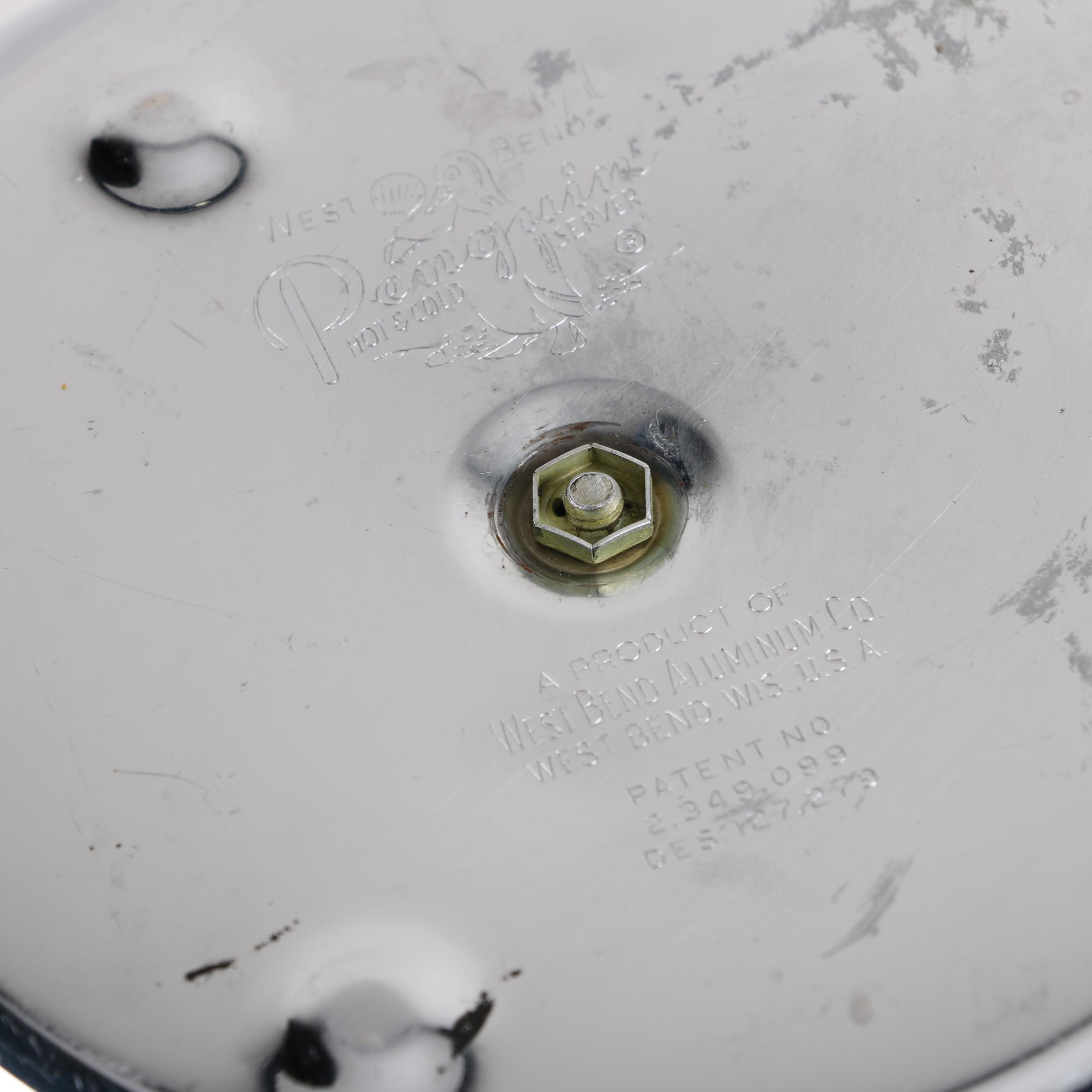 Mid Century West Bend "Penguin" Hot and Cold Server and 1940's Cocktail Shaker