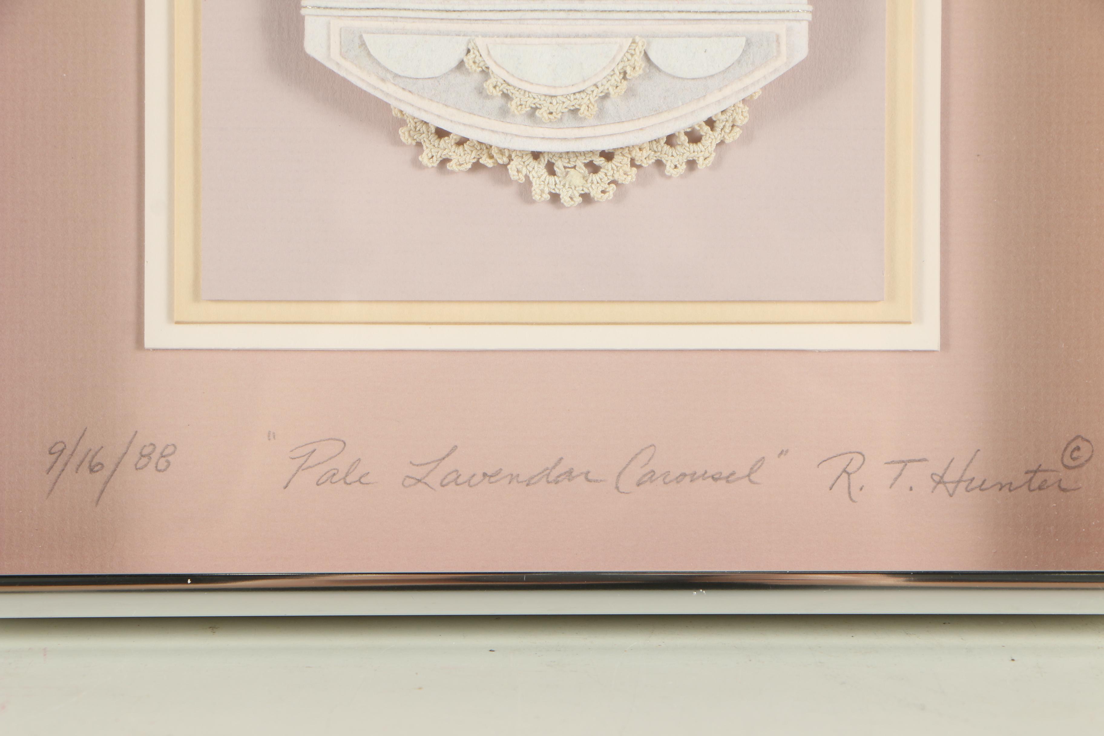 Rosan T. Hunter Mixed Media Collage "Pale Lavender Carousel"