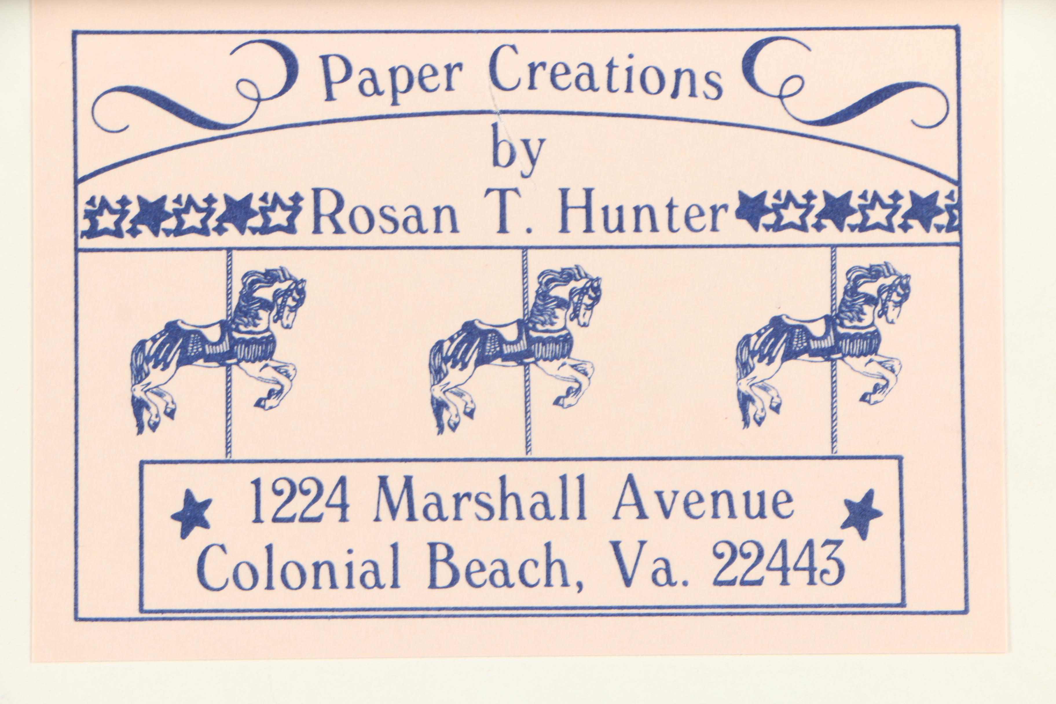 Rosan T. Hunter Mixed Media Collage "Pale Lavender Carousel"