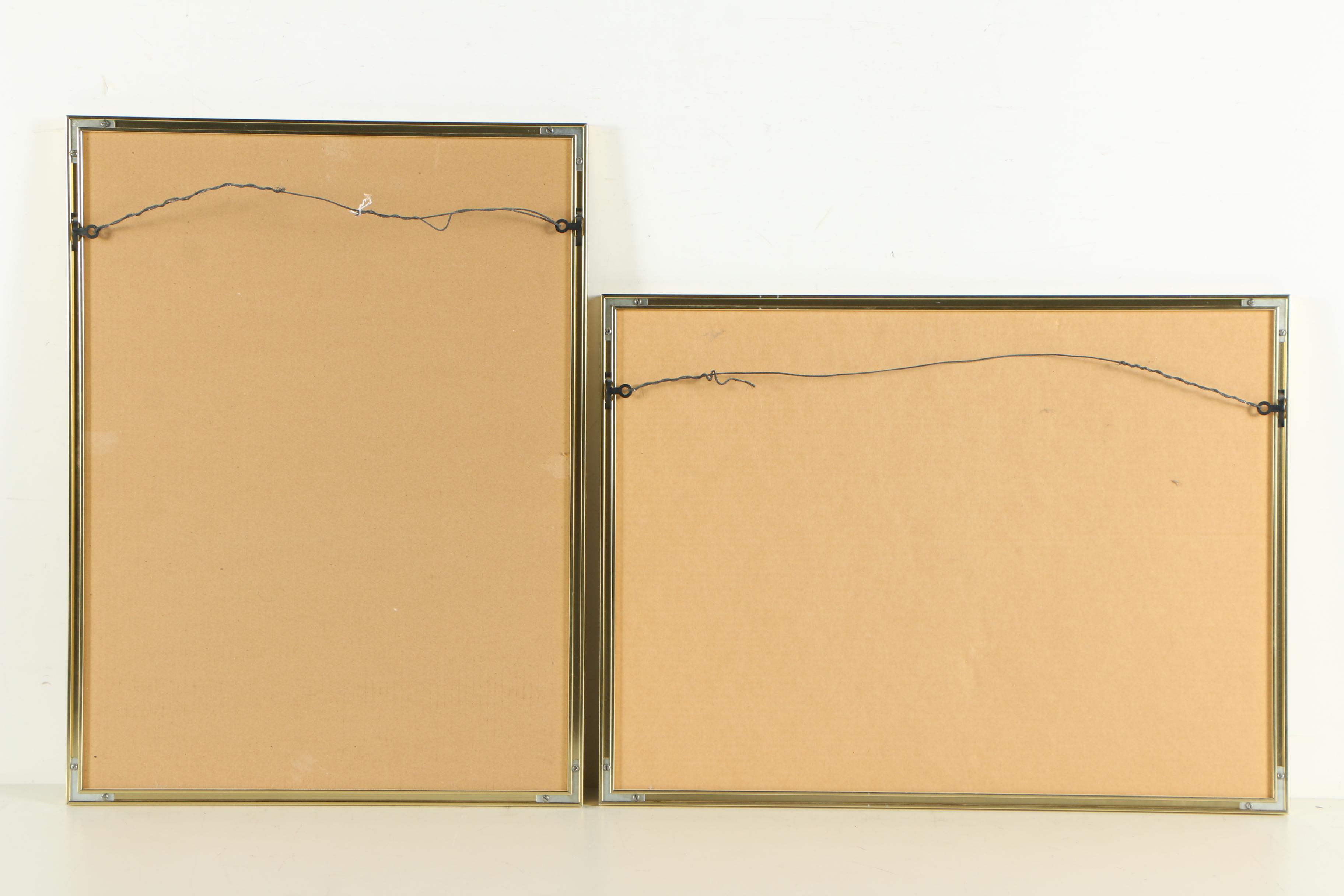 Don Swann Etchings "Twilight" and "Gloucester Fishwharf"