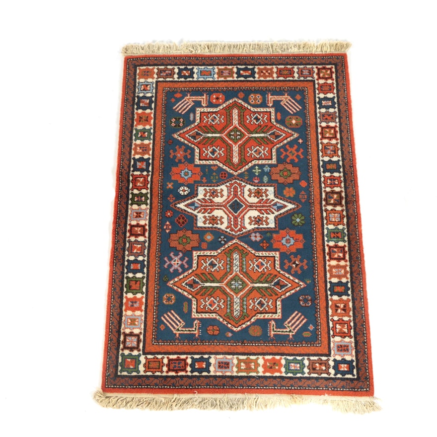 Power-Loomed Caucasian-Style Wool Area Rug