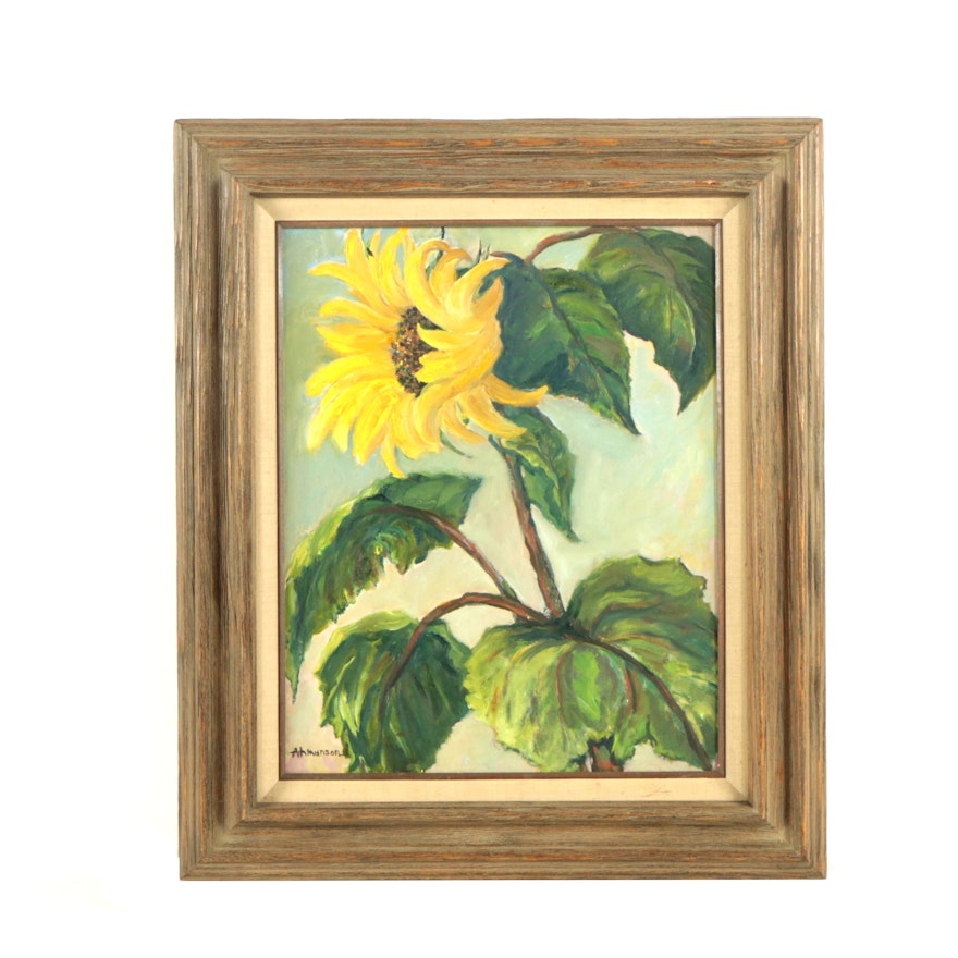 Ahmanson Oil Painting of Sunflower