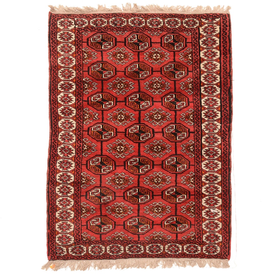 Hand-Knotted Bokhara Area Rug