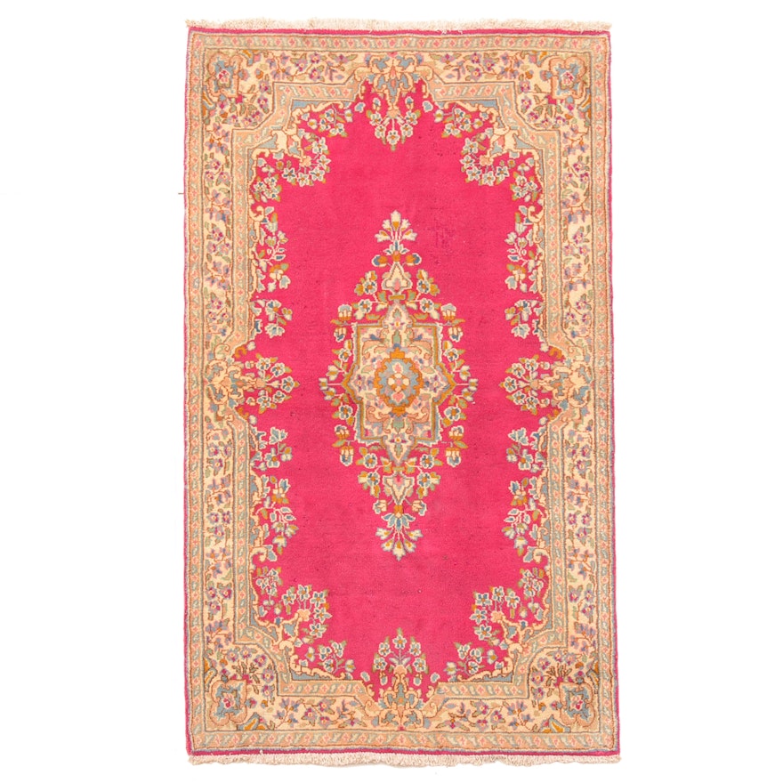 Hand-Knotted Kerman-Style Wool Area Rug