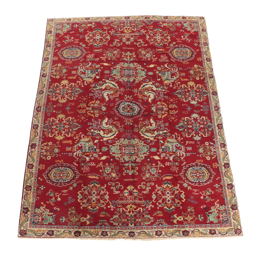 Hand-Knotted Chinese-Style Wool Area Rug
