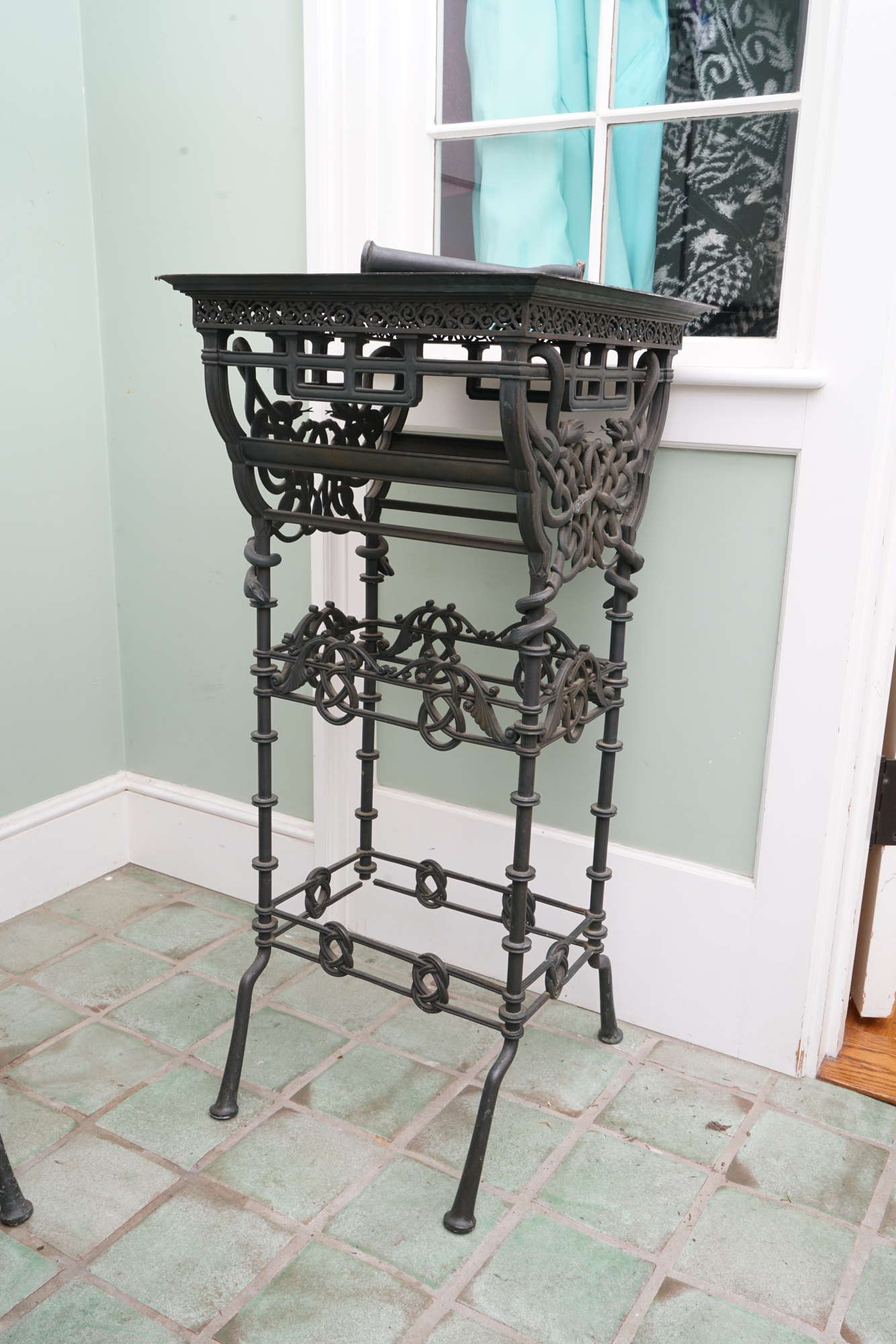 Pair of Antique Cast Bronze Plant Stands